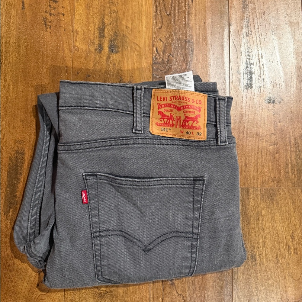 Levi's 511 Charcoal Grey Straight Leg Jeans W40 L32
